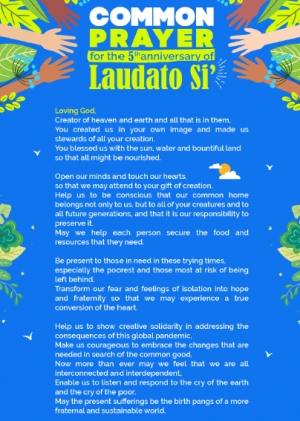 Common Prayer for the  5th anniversary 24th May 2020 of LAUDATO SI